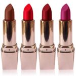 Medin Paris my look matte lipsticks cosmetics makeup combo set of 4 (voilet maroon brown red)