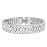 U7 Men Wrist Chain Bracelet Platinum/Black/Gold Plated Heavy Thick Link Chain Bracelet for Men Women, Length 7.5/8.3 Inch, with Gift Box