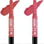 Teen Teen Non Transfer Water Proof Long Lasting Matte Lipstick Combo (Bollywood Nude, Coral Pink)