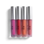 Kix Liquid Matte Lip Stain Waterproof, Long Lasting, Natural Finish With Richness of Vitamin E For Lip, Cheek and Eye, 100% Cruelty, Paraben, Sulphate & Phthalate Free - Pack of 4 Multicolor
