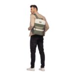 uppercase Medium 17L Vegan Leather Laptop Backpack 2300EBP1 3x more water repellent sustainable bags with rain proof zippers for Men, Women, Boys and Girls, 750 Days warranty (Green)