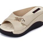 TRASE Women's Fashion Sandal, Faux Leather, Comfortable and Stylish Wedges| Soft Cushion Footbed For Women & Girls | For Casual Wear & Formal Wear Occasions 2 inches heel