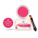 Bella Vita Organic 3 in 1 Lip, Eye & Cheek Tint, Rose Tinty Blush with Free Applicator, for Deep Moisturizing & Nourishing with Almond Oil & Shea Butter, 8 Gm