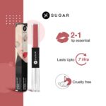 SUGAR Cosmetics - Smudge Me Not - Lip Duo - 09 Suave Mauve (Mauve) - 3.5 ml - 2-in-1 Duo Liquid Lipstick with Matte Finish and Moisturizing Gloss