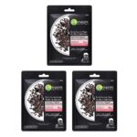 Garnier Black Rice Pure Charcoal Black Serum Mask, Face Serum Sheet Mask for Women, 28g - Pack of 3
