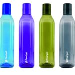 PEARLPET Cubic - BPA-free Plastic Water Bottle Set of 4 Pcs , Each 1000ml, Multicolor