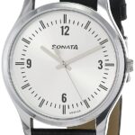 Sonata Essentials Analog Men's Wrist Watch (Silver Dial, Black Band)