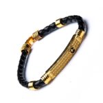 Wonder Care Rudraksha Shiv Om Trishul Damroo Kada for men, Lord Shiva Bahubali Cuff Bracelet for men, boys | Religious Brass Kada | Free size