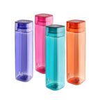 Cello H2O Squaremate Plastic(PET) Water Bottle, 1000ml, Set of 4, Assorted
