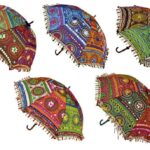 BBRATS art Sun Protection Rajasthani Umbrella Handicraft Walking Stick - 5 Pieces