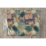 ArtzFolio Indian Elephants D6 Table Mat Placemat Silk Fabric 15 X 10Inch; Single Piece