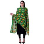 SWI WITH LABEL Women's Embroidered Phulkari Chiffon Dupatta