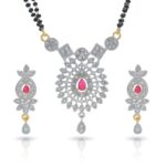 BBRATS  Gold Plated AD Mangalutra & Earrings Set For Women