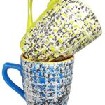 Lotum Handmade Random Designs Floral Pure Ceramic Elegant Coffee/Milk Mug(Classy Design/ Made in India (Multicolor Beautiful Floral Mugs (Set of 2)/300ML Each
