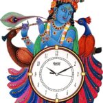 BBRATS Wall Clock for Home Study Living Room and Office (Blue, Wood)