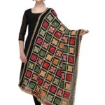 Deetya Arts Embroidered Very Heavy Chiffon Phulkari Dupatta/Chunni with Mirror Work&Hand Work Premium Multi Color Work Good choice for an ethnic look