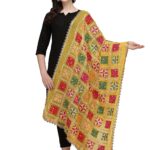 Deetya Arts Embroidered Very Heavy Chiffon Phulkari Dupatta/Chunni with Mirror Work&Hand Work Premium Multi Color Work Good choice for an ethnic look