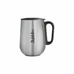Dubblin Rugby Stainless Steel Unbreakable Tea Coffee Mug Double Wall Insulated with Handle and Lid, Wide Mouth Mug Keeps Beverages Hot & Cold 270 ML Silver