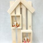 BBRATS Creation Wall Shelf Wooden Keyholder Key Stand Key Holder for Home & Office Pack of 3 Hook Cream