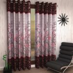Home Sizzler 2 Piece Garden Panel Eyelet Polyester Window Curtains - 5 Feet, Maroon (PACK OF 5)