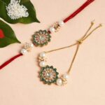 Great Art Set of 2 Rakhis Family Combo 2 Bhaiya +1 Bhabhi Lumba for Brother Bhabhi Bhaiya Bhai Rakhi Wristband Bracelet Rakhi for Brother_GA2021-1100-60