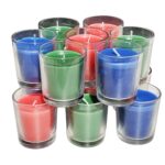 Pure Source India Votive Glass Candles, Pack of 12 (Scented - Lavender, Lemon Grass & Rose) Diwali Gift and Décor