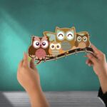 BBRATS Craft Wood Owl Home/Office/Kitchen Key Holder with 7 Hooks (25 cm X 10.50 cm, Multicolour,pack of 1)