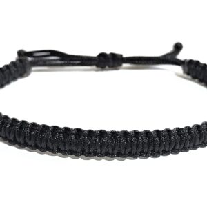 BBRATS Black Macrame Nylon Cord Adjustable Wristband Avoid Negative Energy Bracelet for Women & Men (Not for Anklet and Not for Baby)(Black)