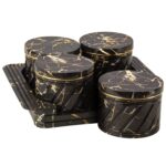 BBRATS Air Tight Dry Fruit Container Serving Tray Set | Diwali Gifting Items For Friends and Family | Diwali Gift Dry Fruit Box Set for Serving Sweets, Chips, Cookies Other Snacks -430ml,Italian Black
