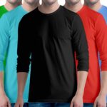 Men's Regular Fit Premium Combo Round Neck Full Sleeves Pack of 20 Cotton Plain T-Shirts.
